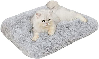 Long Plush Calming Pet Bed Cuddler Pet Bed Light Grey L