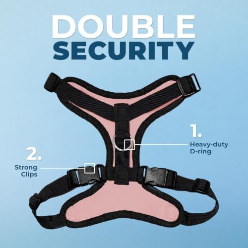Voyager Step-in Lock Dog Harness - Pink/Black Trim, Small