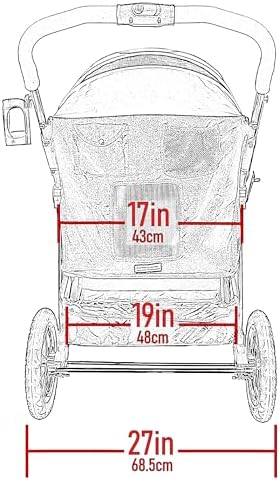 Pet Gear No-Zip Jogger Pet Stroller for Cats/Dogs, Salt, Extra Large