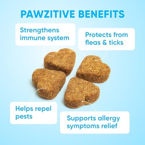 Chewable Flea and Tick Prevention for Dogs - 120 Soft Chews Made in USA - Oral Flea and Tick Control Pills for Small, Medium, Large Dogs and Puppies - Skin and Coat Supplement Treats for All Breeds