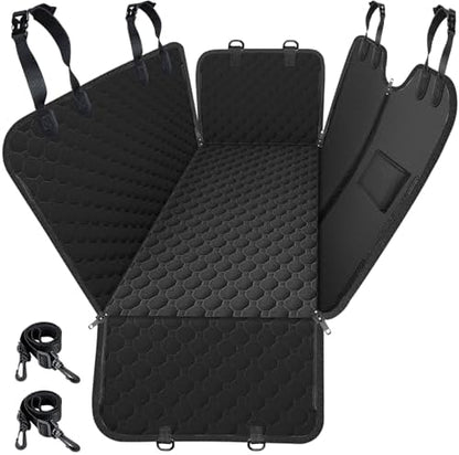 Mancro Dog Car Seat Cover, Waterproof Dog Hammock for Car, Black All