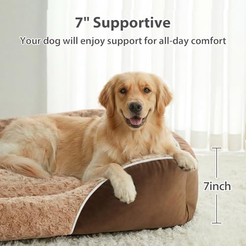 RRPETHOME XL Dog Beds Exra Large Sized Dog for Comfy Sleeping, Washable Rectangle Dog Bed for Large Dogs,Orthopedic Pet Sofa Bed, Dog Couch Bed with Anti-Slip Bottom