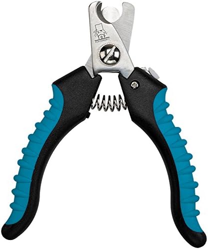 Master Grooming Tools Ergonomic Pro Nail Clippers — Professional Clippers for Trimming Pet Nails - Small, 5⅛",Black/Teal