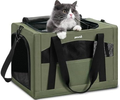 Pecute Cat Carrier Stable, Pet Carrier with Privacy Partition,Green
