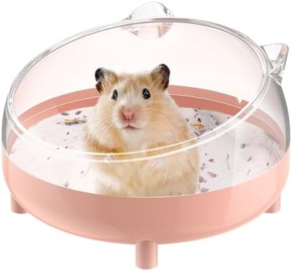 Pawfly Hamster Sand Bath Container, Hamster Sand Bath Box, Hamster Bathtub, Hamster Bathroom, Hamster Toilet, Plastic Dust Bath for Dwarf Hamsters, Syrian Hamsters, Mice, Gerbils & Small Animal, Pink