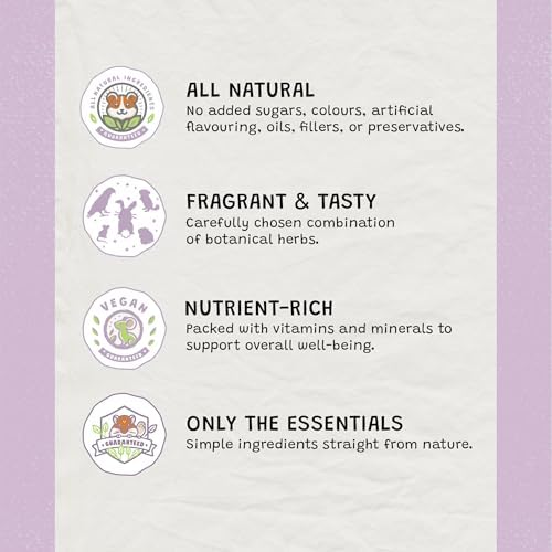 Forage Mix,100% All Natural Botanical Herb Treat for Rabbit Hamster Guinea Pig Chinchilla Chicken Hermit Crab Gerbil Degu & Other Small Animals (Floral Forage Mix 25g)