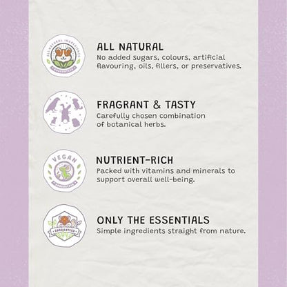 Forage Mix,100% All Natural Botanical Herb Treat for Rabbit Hamster Guinea Pig Chinchilla Chicken Hermit Crab Gerbil Degu & Other Small Animals (Floral Forage Mix 25g)