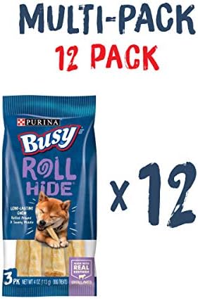 Purina Busy Rawhide Small/Medium Breed Dog Bones, Rollhide - (Pack of 12) 3 ct. Pouches