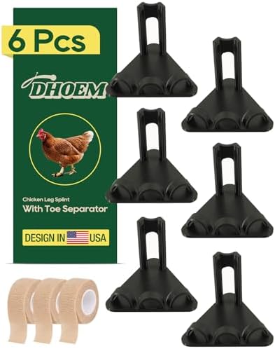 6Pcs Black Chicken Leg Splints,Bumble Foot Treatment, for All Splint for Broken Feet, osteoarthritis, Curled Toes, Splay Leg Ideal Chicken Gifts for Hen Health Care(Black)