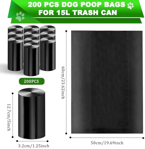 Dog Waste Bags - 200 Pcs Dog Poop Bags for 20L Dog Poop Trash Can