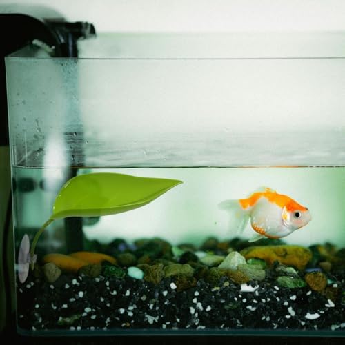 KVZVK 2Pcs Tree Frog Tank Leaf Decorations,Leaf Shape Basking Platform with Suction Cups for Leopard Gecko Tank Accessories for African Dwarf Frog