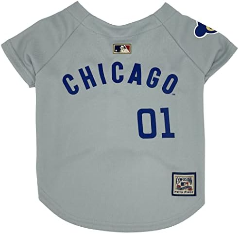 MLB Chicago Cubs Vintage Throwback Jersey for Dogs & Cats in Team Color. Comfortable Polycotton Material, Large