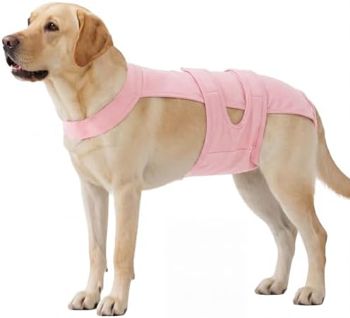 QBLEEV Dog Diapers with Suspenders, Female Escape-Proof Full Body Dog Period Diapers Overalls, Reusable Washable Sanitary Panties for Heat Cycle & Incontinence, Doggie Underwear Onesie with Tail Hole