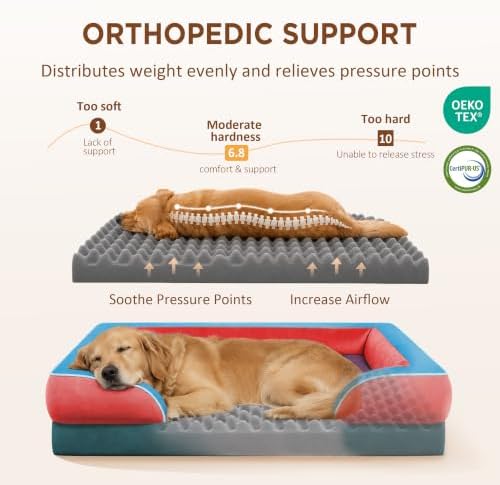 Comfort Expression Orthopedic Dog Beds for Large Sized Dog with Bolster