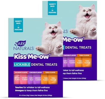 ARK NATURALS Kiss Me-Ow Lickable Cat Dental Treats Variety Packs (2 Pack)
