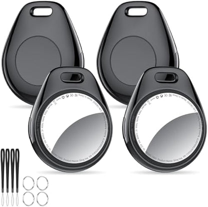 [iOS Only] Tukio Air Tracker Tags 4 Pack Black, [Apple MFi Certified]