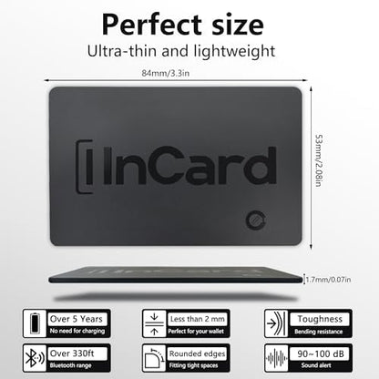Wallet Tracker Card, Android & iPhone, Find My & Google, 5 Year Battery