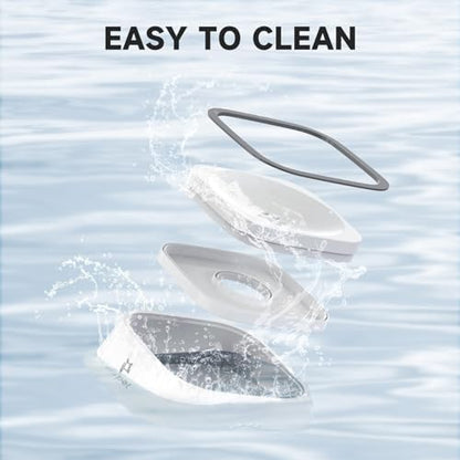 ELS PET White 35oz 1L No Spill Dog Cat Bowl Anti Slip Travel Dispenser