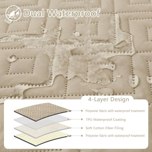 hyha Waterproof Reversible Dog Blanket, Pet Blanket for Sofa Couch