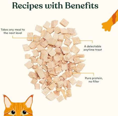 Made by Nacho Freeze-Dried Cat Treats - Healthy, Limited Ingredient Cat Treats - High Protein, Nutrient-Rich Crunchy Treats. (Chicken Breast (.9 oz)), Limited Ingredients
