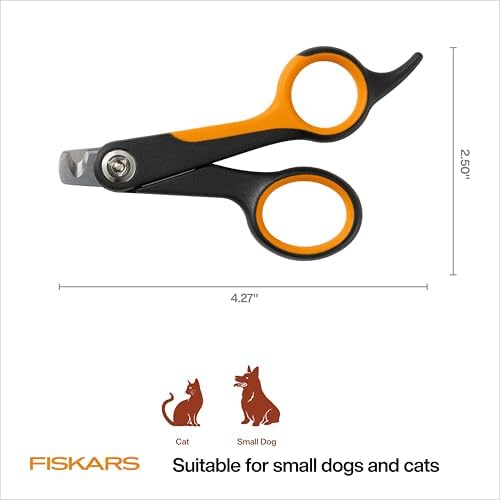Fiskars Pet Small Nail Clippers, Cat and Dog Trimmers for Grooming, 4.25"