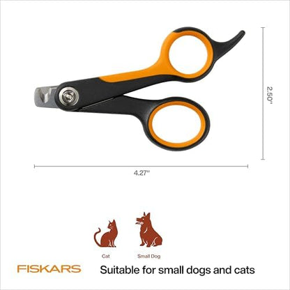 Fiskars Pet Small Nail Clippers, Cat and Dog Trimmers for Grooming, 4.25"