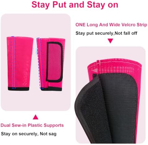 Fly Boots for Horses Set of 4, Equine Loose Fitting Leggings (Magenta)