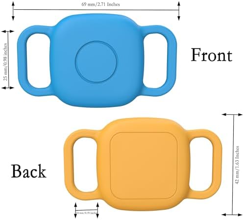 Waterproof Dog Collar Holder Case for Tile Mate 2024/2022 Tracker, 2 Pack Anti Lost Soft Silicone Case for cat pet Necklace, Protective Cover Accessories for Tile Tracker (Blue/Orange)
