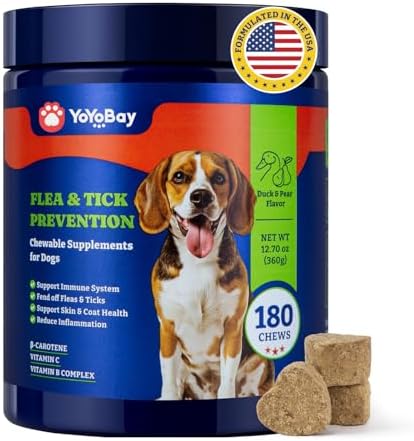 Flea & Tick Prevention for Dogs Chewables,Dog Immune Support Supplement