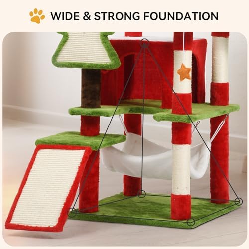 DWVO 75in Christmas Cat Tree Tower