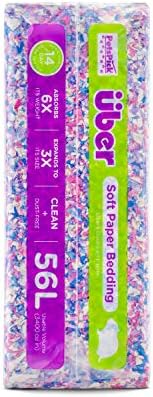 PETSPICK Uber Soft Paper Pet Bedding for Small Animals, Confetti, 56L