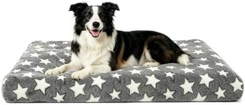 Orthopedic Dog Bed for Large Dogs, Washable Dog Mat with Removable Zippered Cover, Non-Slip Bottom, Comfort Crate Bed (Grey, M(30"*20"*3.1"))