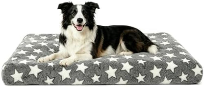 Orthopedic Dog Bed for Large Dogs, Washable Dog Mat with Removable Zippered Cover, Non-Slip Bottom, Comfort Crate Bed (Grey, M(30"*20"*3.1"))