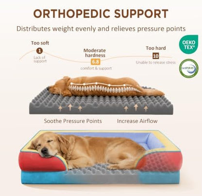 Comfort Expression Orthopedic Dog Bed for Extra Large Dogs with Bolster