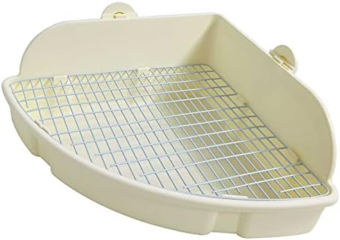 kathson Large Rabbit Litter Box Bunny Corner Toilet Box Potty Trainer Bigger Pet Pan Small Animal Cage Toilet Bedding Box Fanshaped for Adult Guinea Pigs Chinchilla Ferret Galesaur