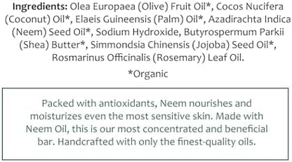 TheraNeem Neem Oil Cleansing Soap Bar for Sensitive Skin, 4.5 oz
