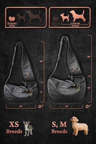 Noah & Paw Dog Sling Carrier for Small Dogs 3-10lb, Dog Sling for Small Dogs and Cats, Dog Carrier with Adjustable Padded Strap, Vegan Leather Lined with Fur, 3X Safety Features, Machine Washable