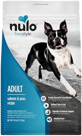 Nulo Freestyle Adult Dry Dog Food - Salmon & Peas, Premium Grain Free Dog Food with Probiotics for Healthy Gut, Skin and Coat, Natural, High Protein Kibble for Small, Medium and Large Breeds, 26lb