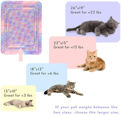 2 Pack Cat Blanket for Indoor Cat, Warm Calming Kitten Beds