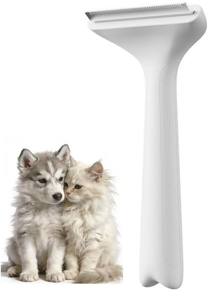 Pet Shedding Comb - Safe ABS Material Deshedding Brush, V-Shaped 1mm Close Teeth, Gentle on Skin, Effortlessly Removes Loose Undercoat & Prevents Matting, Suitable for All Fur Types