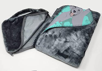 Caroline's Treasures MLM1054TBLT Silver Labrador Retriever Soft Travel Blanket with Bag Airplane Blanket, Indoor Outdoor Camping Blanket for Traveling, Picnics, Beach Trips, Concerts