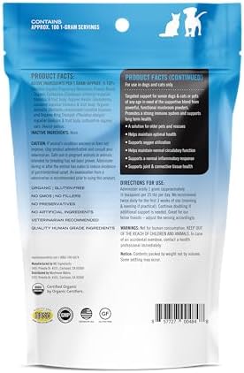 Om Mushroom Matrix Pet - Canine | Maximum Recovery | USA Grown Human-Grade Organic Mushroom Powder Pet Supplement | Optimal Health & Senior Care for Dogs & Cats | 100 Grams, 3.5 oz