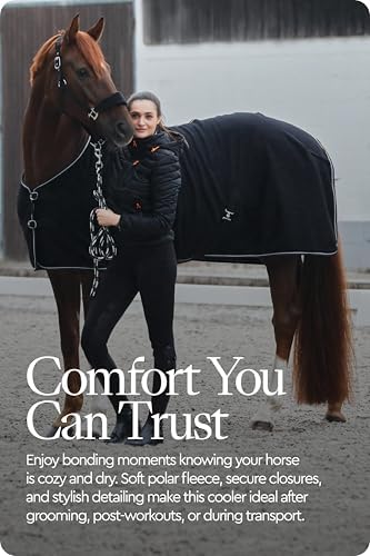 HORZE Kiel Horse Blankets for Real Horses, Fleece Horse Cooler Sheet