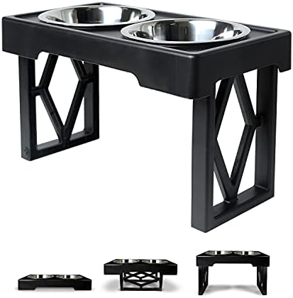 Pet Zone Designer Diner Elevated Dog Bowl Stand, 3 Adjustable Height Levels