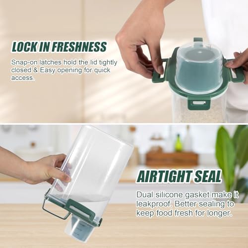 2 Pack 3 Lbs Pet Dog Cat Food Storage Containers for Travel - Pine Green