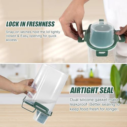 2 Pack 3 Lbs Pet Dog Cat Food Storage Containers for Travel - Pine Green
