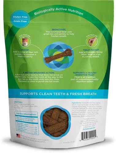 Fruitables Bioactive Fresh Mouth Dental Chews, Small Dog Treats, Pet Supplies, Teeth Cleaning Treats, Bad Breath & Tartar Preventer, Dog Dental Chews, Puppy Snacks, Up to 25 lbs, 7.3oz