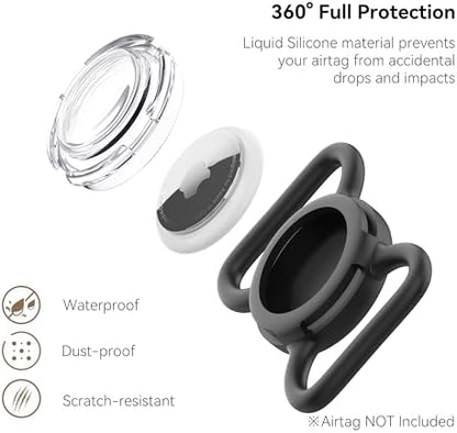 Waterproof AirTag Holder for Dog Collar, Soft Slide-On Dog AirTag Holder