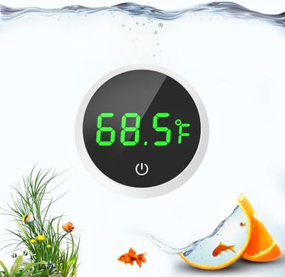 QZQ Fish Tank Thermometer Aquarium Thermometer Wireless Touch Stick Digital Aquarium Thermometer LED Display ±1°F for Monitoring The Fish Tank Aquarium Temperature Accessories (White)