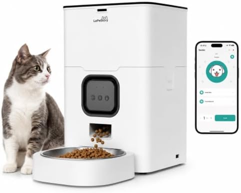 Smart Automatic Pet Feeder for Cats & Small Dogs with App 4L